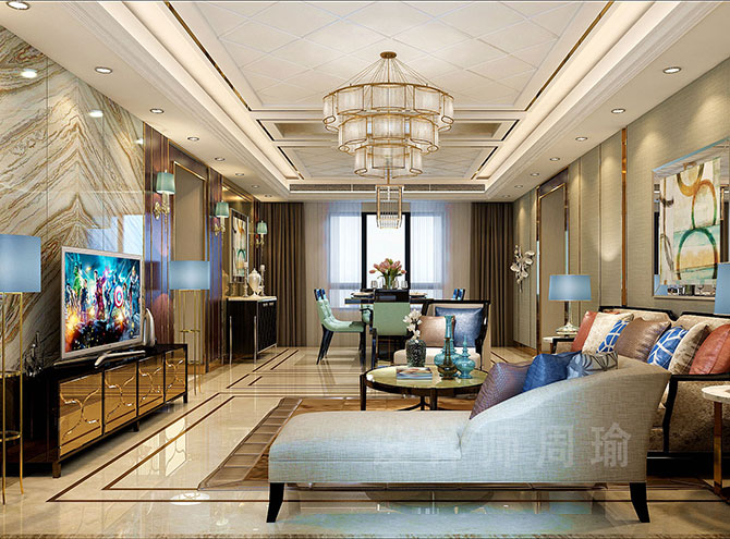 色8欧美性世纪江尚三室两厅168平装修设计效果欣赏
